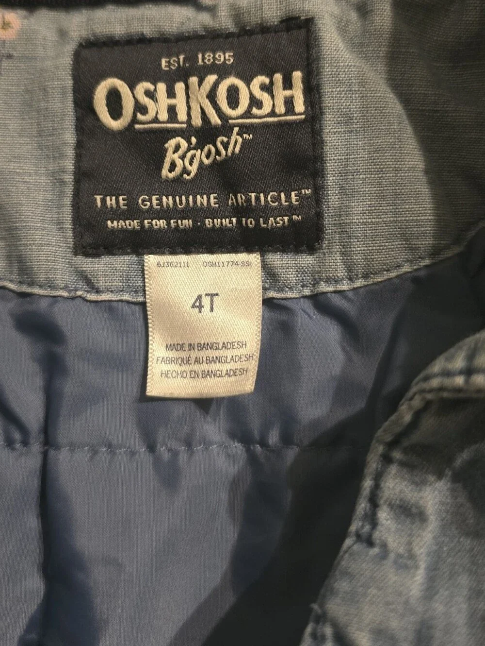 OshKosh B'gosh Lightweight Toddler Girls Denim Jacket Size 4T In EUC